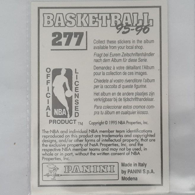 Scottie Pippen 1995 Hologram Panini Basketball 95-96 sticker (euro) #277 NBA Basketball Chicago Bulls Excellent+
