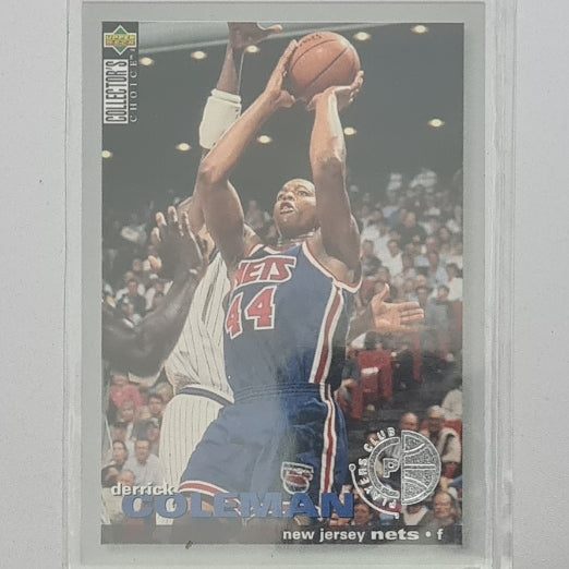 Derrick Coleman 1995 Upper-Deck silver players club rare variant #138 NBA Basketball New Jersey Nets Excellent Sleeved