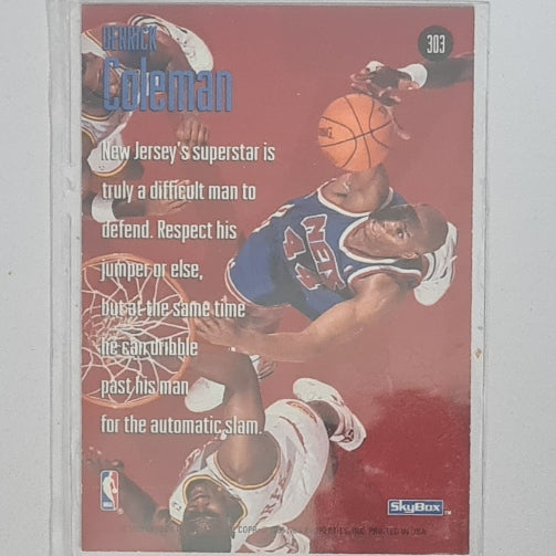 Derrick Coleman 1995 Skybox Sky Slams #303 NBA Basketball New Jersey Nets Excellent Sleeved