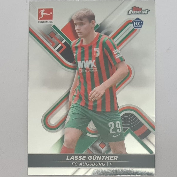 Lasse Gunther 2022 Topps Finest Bundesliga Rookie RC #6 Soccer Football Augsburg EX-MINT