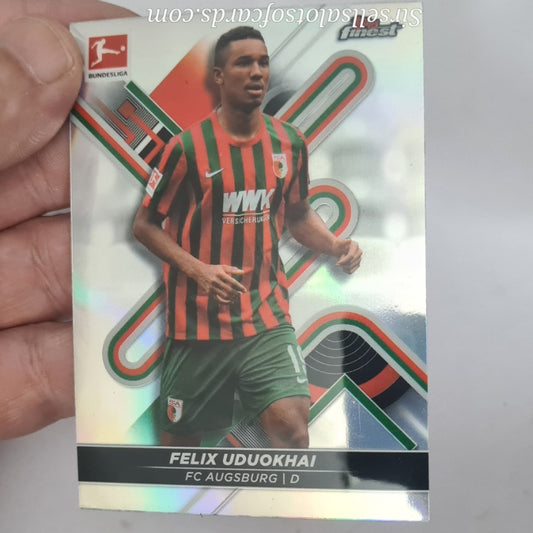 Felix Uduokhai 2022 Topps Finest Bundesliga refractor #1 Soccer Football Augsburg EX-MINT