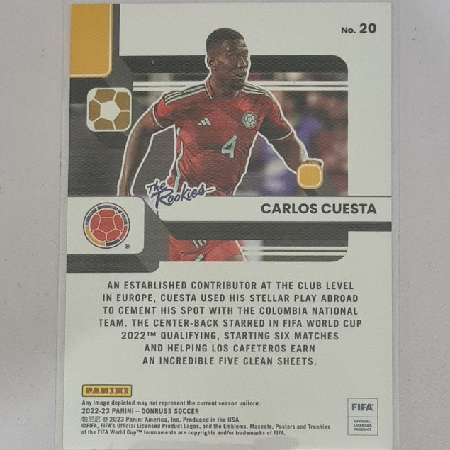 Carlos Cuesta 2022-23 Panini Donruss the Rookies silver Rookie RC #20 Football Columbia Excellent/mint sleeved