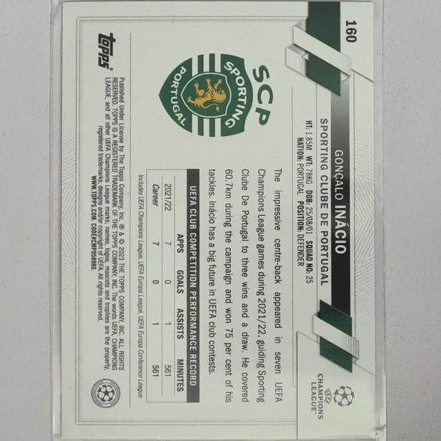 Goncalo Inacio 2023 Topps Champions League future stars carnival #160 Football Sporting Excellent sleeved