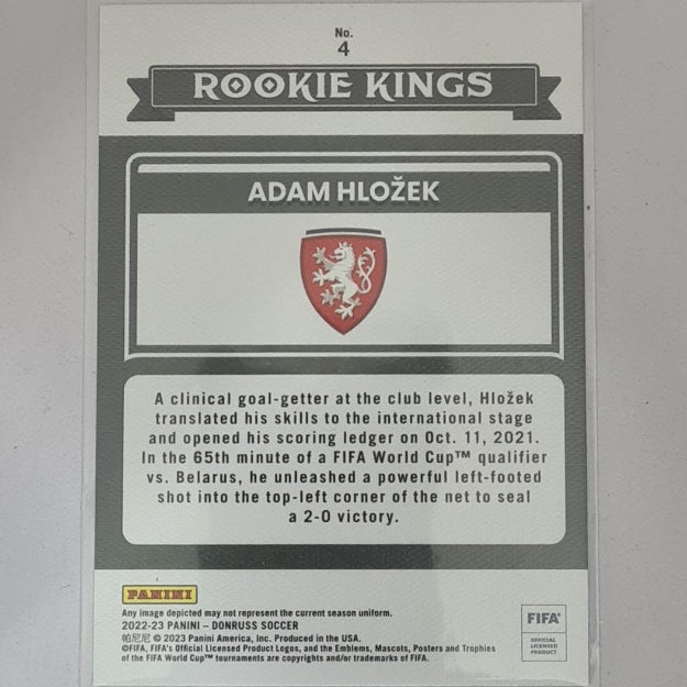 Adam Hlozek 2022-23 Panini Donruss Soccer Rookie Kings RC Rookie #4 Football Czechia mint Sleeved