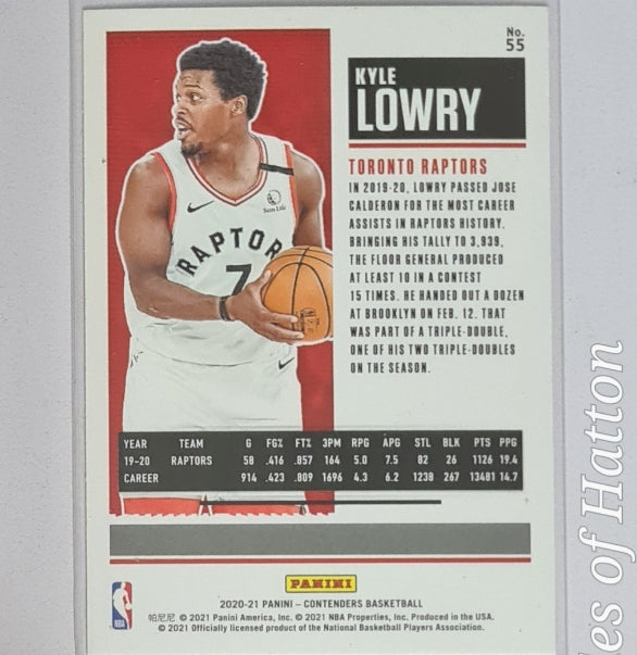 Kyle Lowry 2020-21 Panini Contenders  #55 NBA Basketball Toronto Raptors Excellent