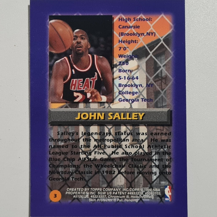 John Salley 1994 Topps Finest city legends #3 NBA Basketball Miami Heat excellent