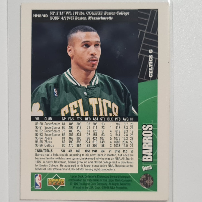 Dana Barros 1996 Upper-Deck Hula Hoops promo HH2/40 NBA Basketball Boston Celtics excellent