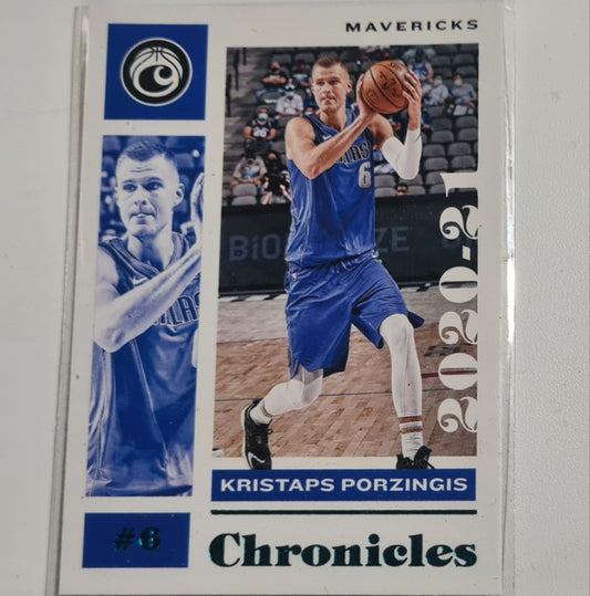 Kristaps Porzingis 2020-21 Panini Chronicles teal variant #15 NBA Basketball Dallas Mavericks excellent-mint