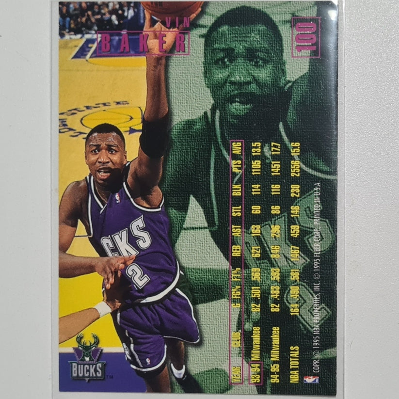 Vin Baker 1995 Fleer 95-96 #100 NBA Basketball Milwaukee Bucks excellent Sleeved