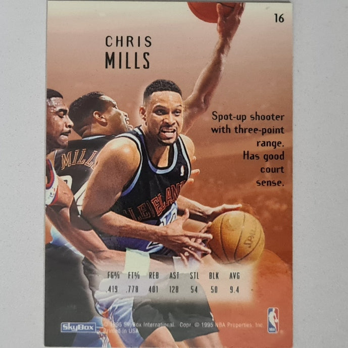 Chris Mills 1995 Skybox Emotion Screamin #16 NBA Basketball Cleveland Cavaliers Excellent