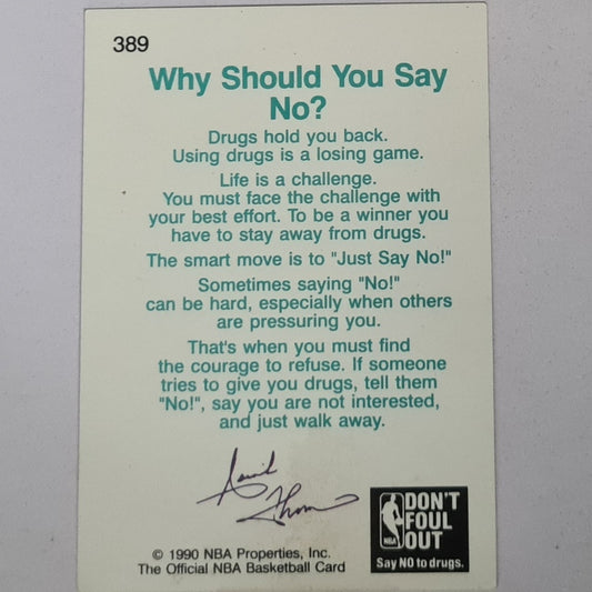 Isiah Thomas 1990 NBA Hoops say no to drugs #389 NBA Basketball Detroit Pistons very good