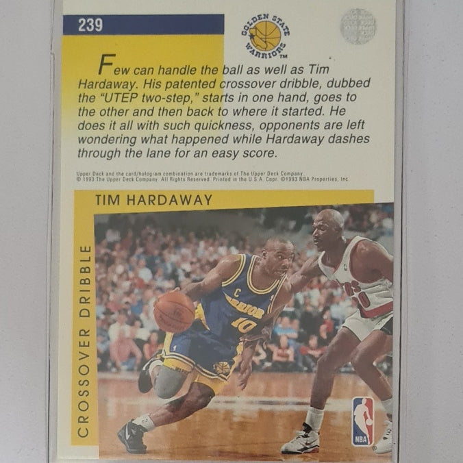 Tim Hardaway 1993 Upper-Deck signature moves #239 NBA Basketball Golden State Warriors Excellent-mint