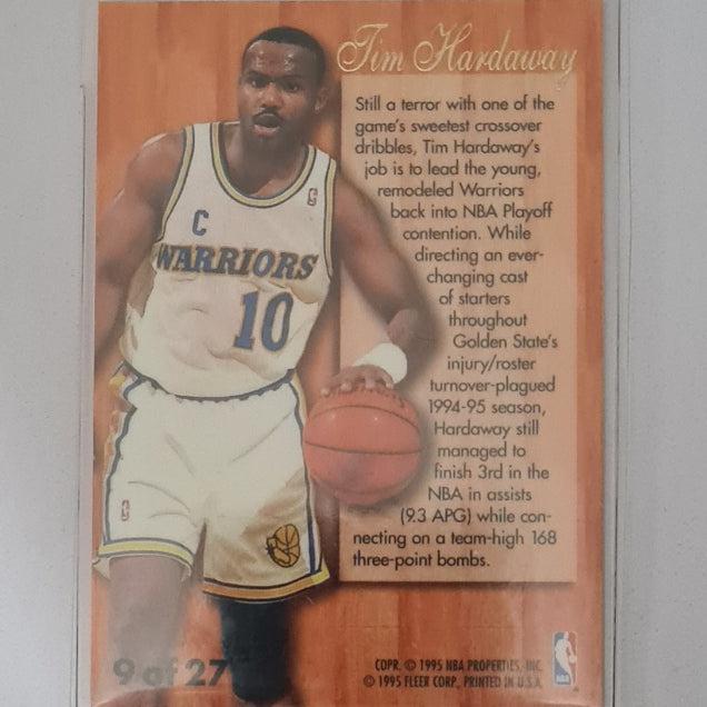 Tim Hardaway 1995 Fleer Flair Hardcourt Leaders 9 of 27 NBA Basketball Golden State Warriors Excellent-mint