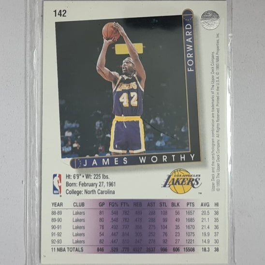 James Worthy 1993 Upper-Deck collectors choice #142 NBA Basketball LA Lakers very good sleeved