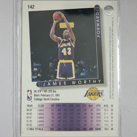 James Worthy 1993 Upper-Deck collectors choice #142 NBA Basketball LA Lakers very good sleeved
