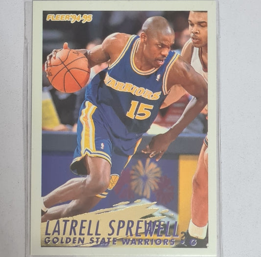 Latrell Sprewell 1994 Fleer 94-95 gold splash variant #77 NBA Basketball Golden State Warriors Excellent