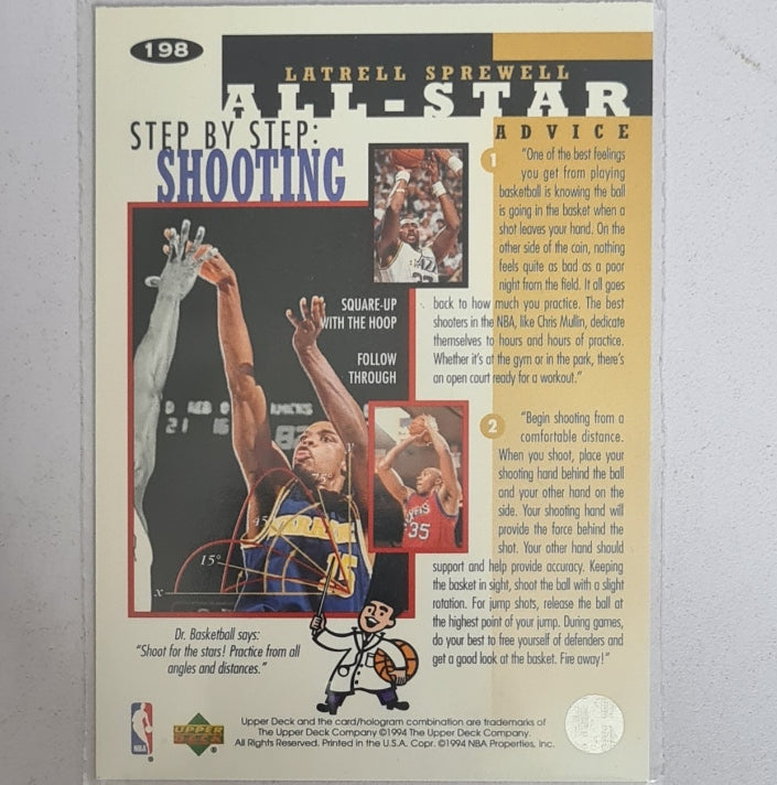 Latrell Sprewell 1994 Upper-Deck all-star advice #198 NBA Basketball Golden State Warriors Excellent