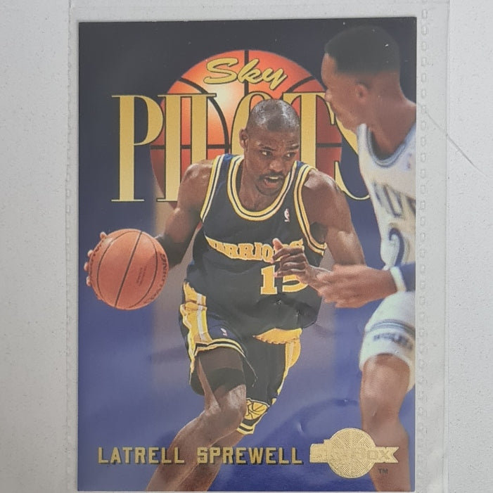 Latrell Sprewell 1995 Skybox Sky Pilots #348 NBA Basketball Golden State Warriors Excellent