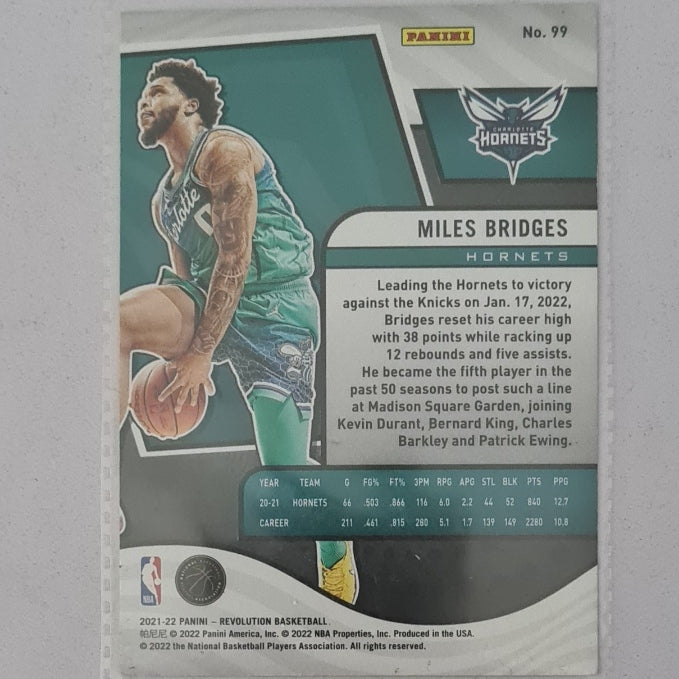 Miles Bridges 2021-22 Panini Revolution Groove #99 NBA Basketball Charlotte Hornets excellent Sleeved
