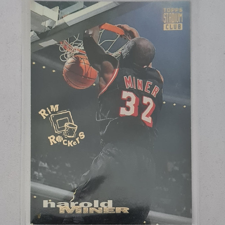 Harold Miner 1994 Topps Stadium club rim rockers 2 of 6 NBA Basketball Miami Heat Excellent