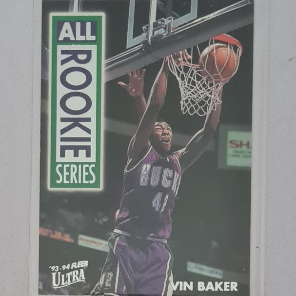 Vin Baker 1994 Fleer Ultra 93-94 All Rookie RC 1 OF 15 NBA Basketball Milwaukee Bucks Excellent