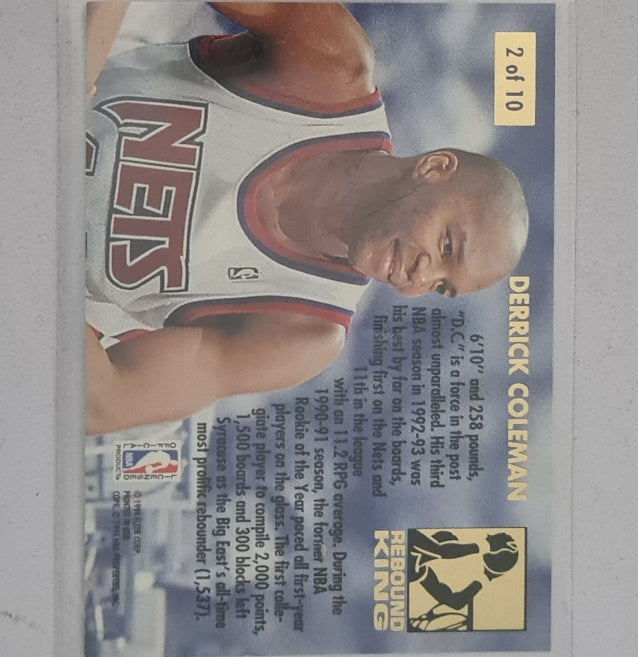 Derrick Coleman 1993 Fleer Ultra 93-94 Rebound King 2 of 10 NBA Basketball New Jersey Nets Excellent Sleeved