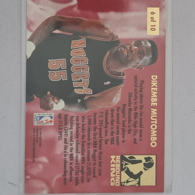 Dikembe Mutombo 1993 Fleer Ultra 93-94 Rebound King 6 of 10 NBA Basketball Denver Nuggets Excellent Sleeved