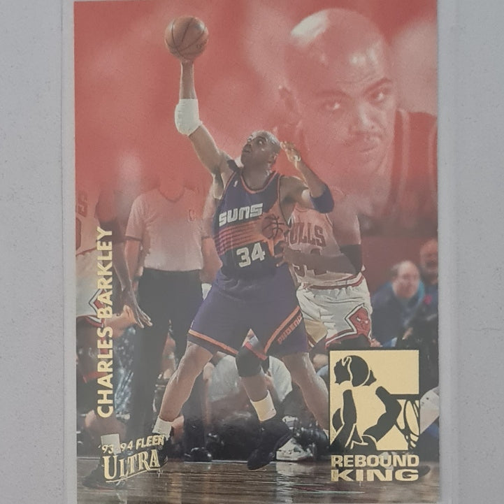 Charles Barkley 1993 Fleer Ultra 93-94 Rebound King 1 of 10 NBA Basketball Phoenix Suns Excellent Sleeved