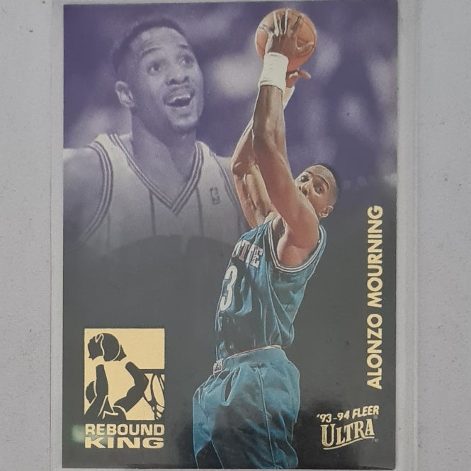 Alonzo Mourning 1993 Fleer Ultra 93-94 Rebound King 5 of 10 NBA Basketball Charlotte Hornets Excellent Sleeved