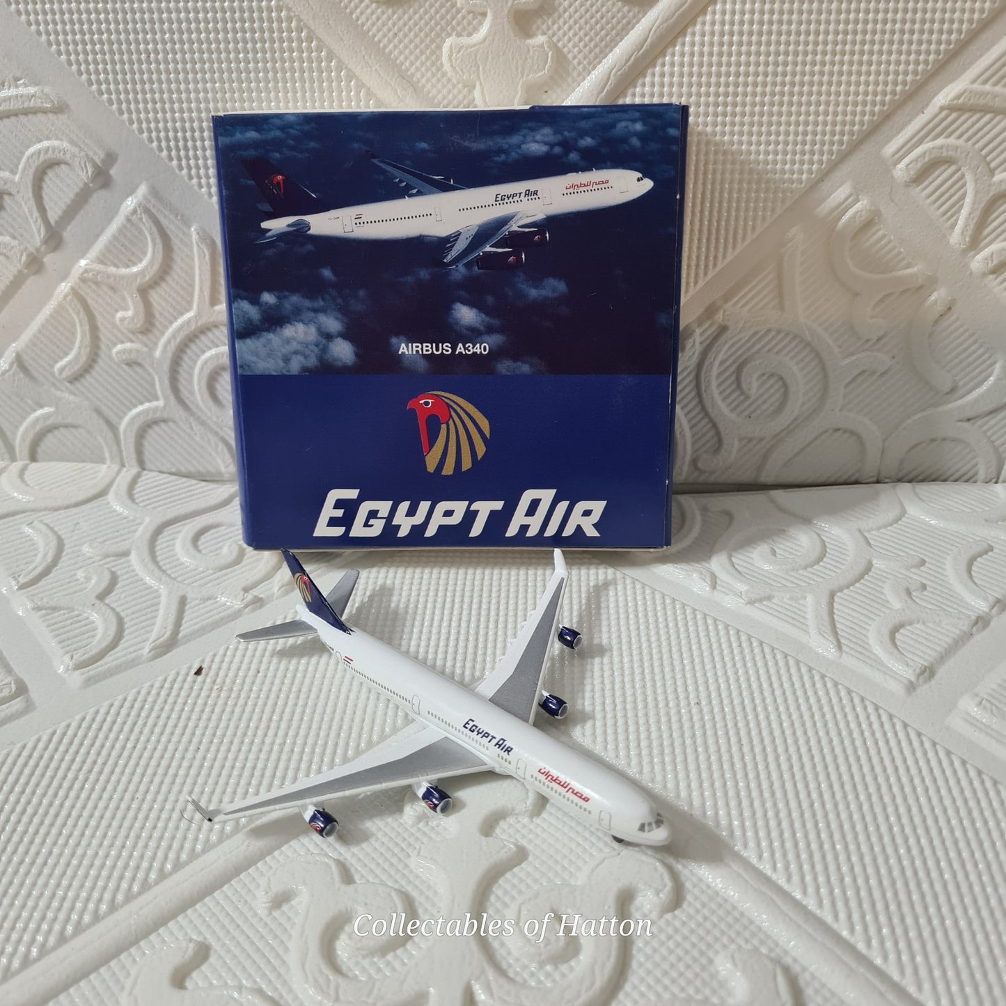 Schabak 1:600 Airbus A340 Egypt Air  diecast plane boxed made in Germany VGC
