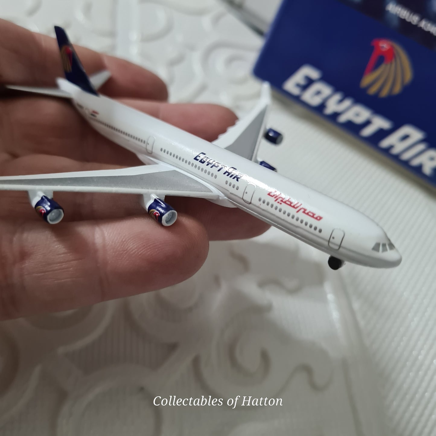 Schabak 1:600 Airbus A340 Egypt Air  diecast plane boxed made in Germany VGC