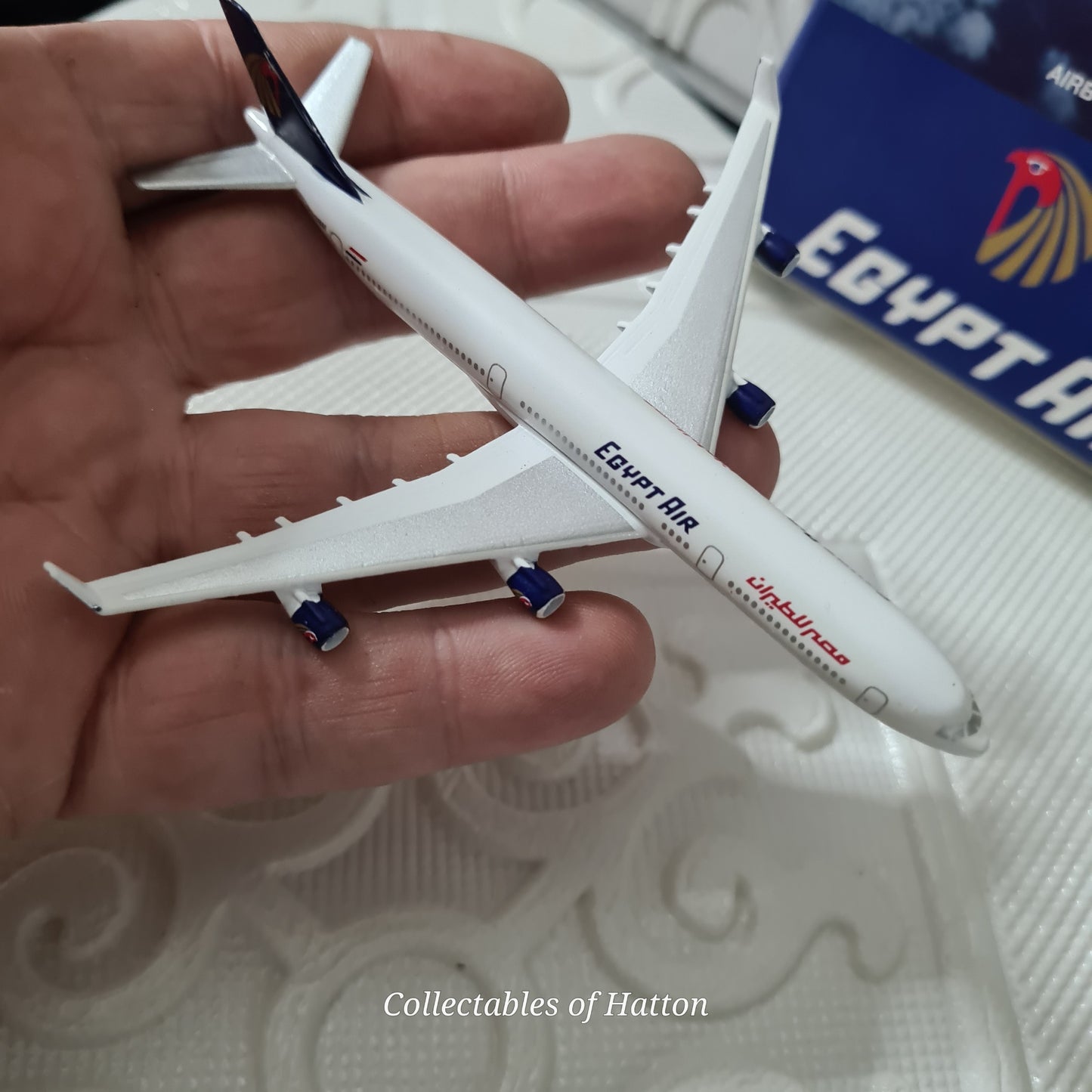 Schabak 1:600 Airbus A340 Egypt Air  diecast plane boxed made in Germany VGC