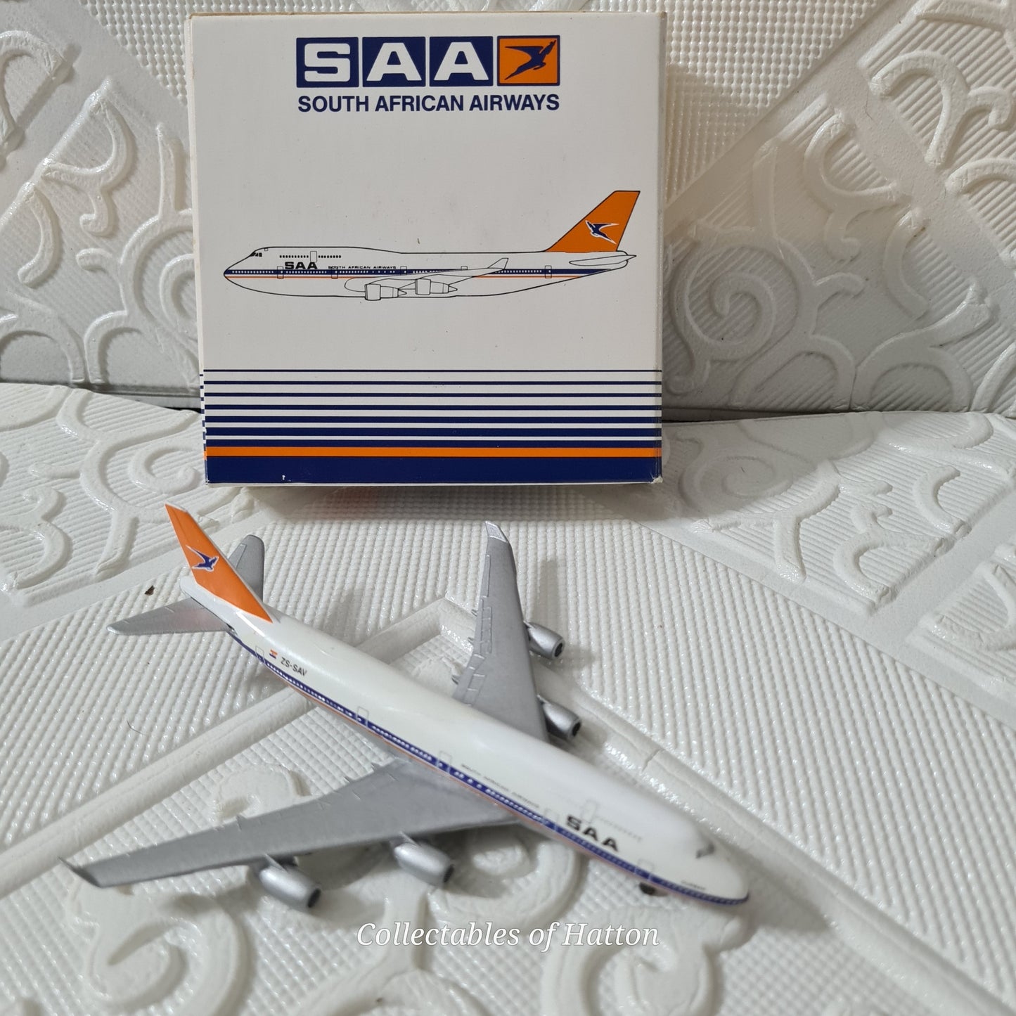 Schabak 1:600 South African Airways SAA Boeing 747-400 diecast plane boxed made in Germany VGC