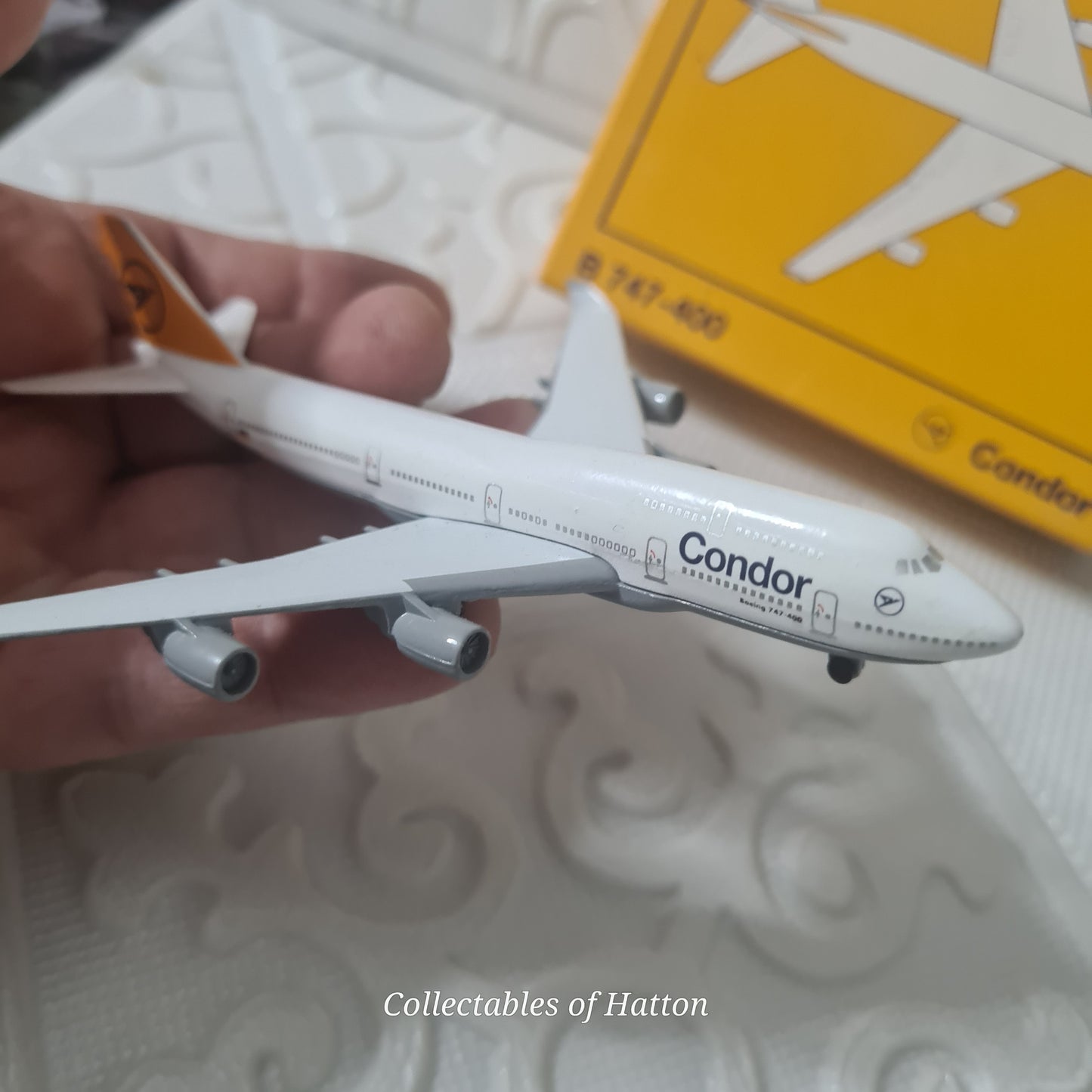 Schabak 1:600 Boeing 747-400 Condor diecast plane boxed made in Germany VGC