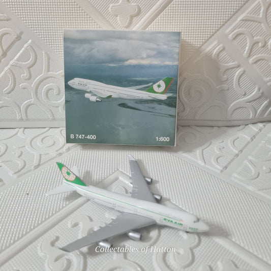 Schabak 1:600 Boeing 747-400 EVA Air diecast plane boxed made in Germany VGC