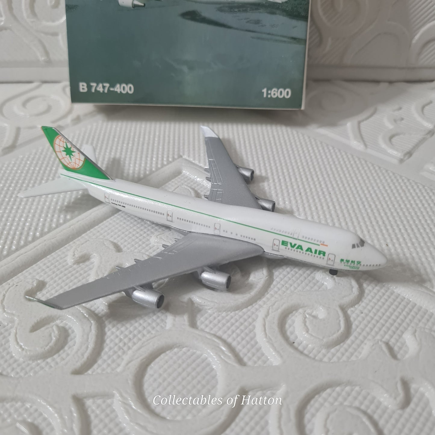 Schabak 1:600 Boeing 747-400 EVA Air diecast plane boxed made in Germany VGC