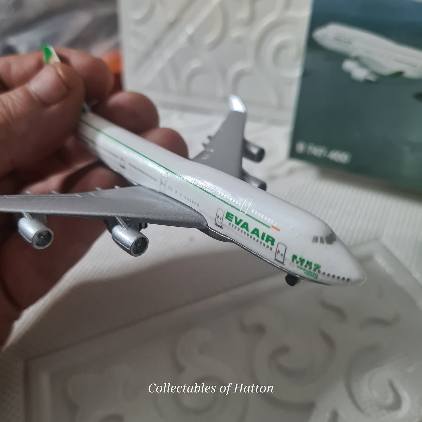 Schabak 1:600 Boeing 747-400 EVA Air diecast plane boxed made in Germany VGC