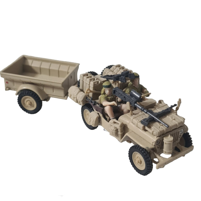desert army jeep trailer 1:43