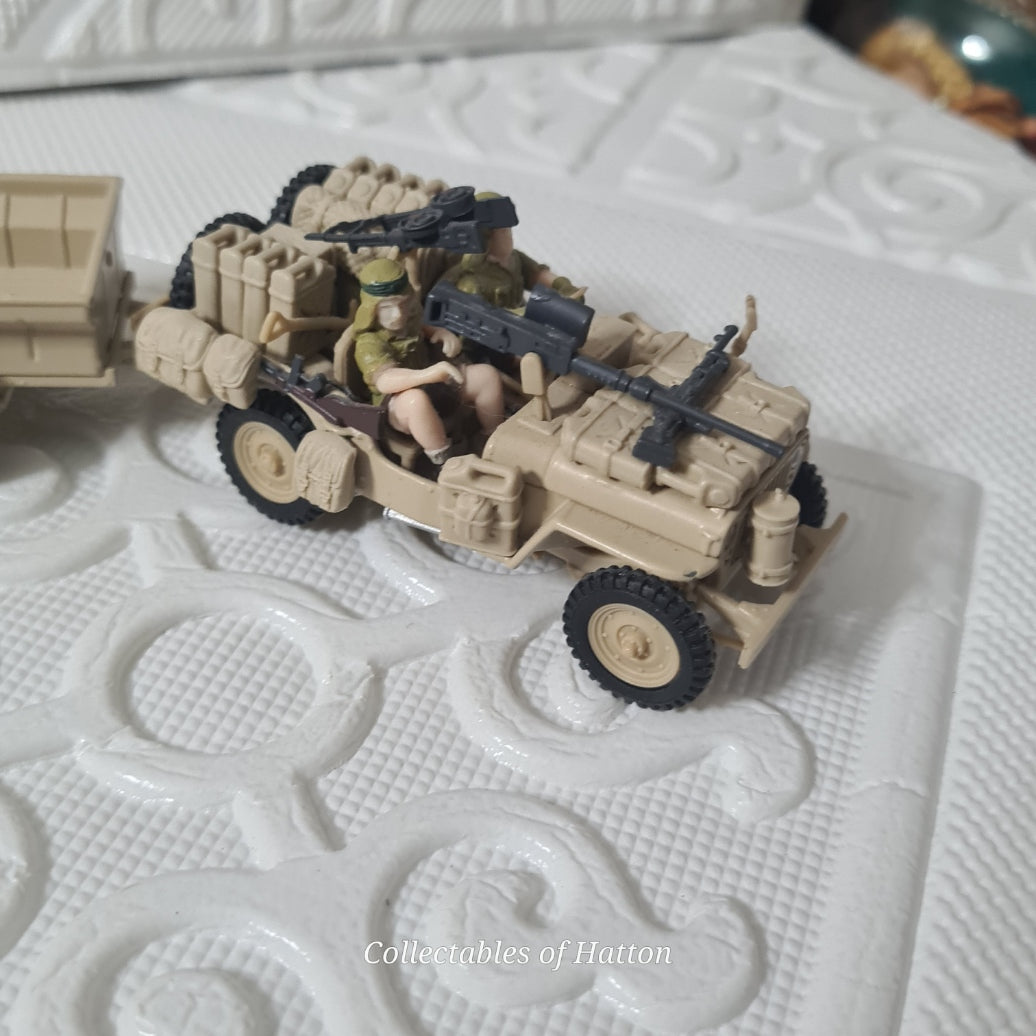 Cararama 1:43 SAS style desert willys jeep 4x4 and trailer loose excellent