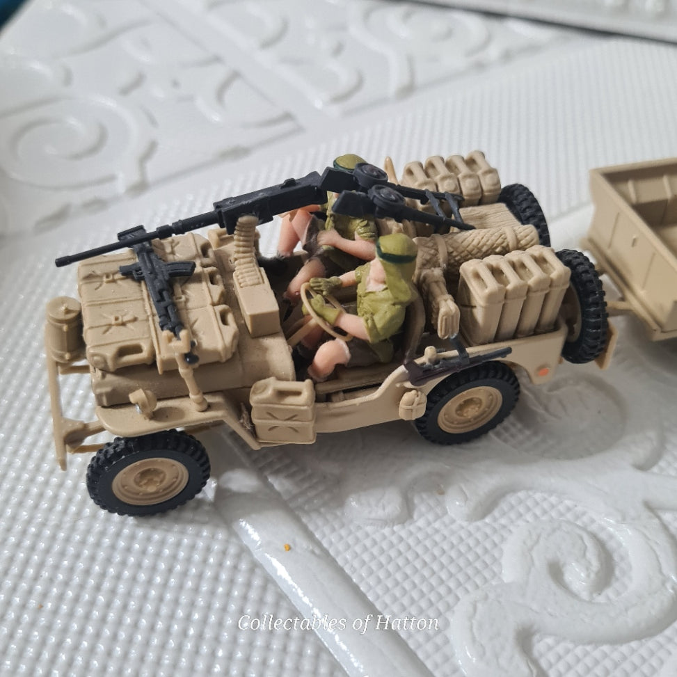Cararama 1:43 SAS style desert willys jeep 4x4 and trailer loose excellent