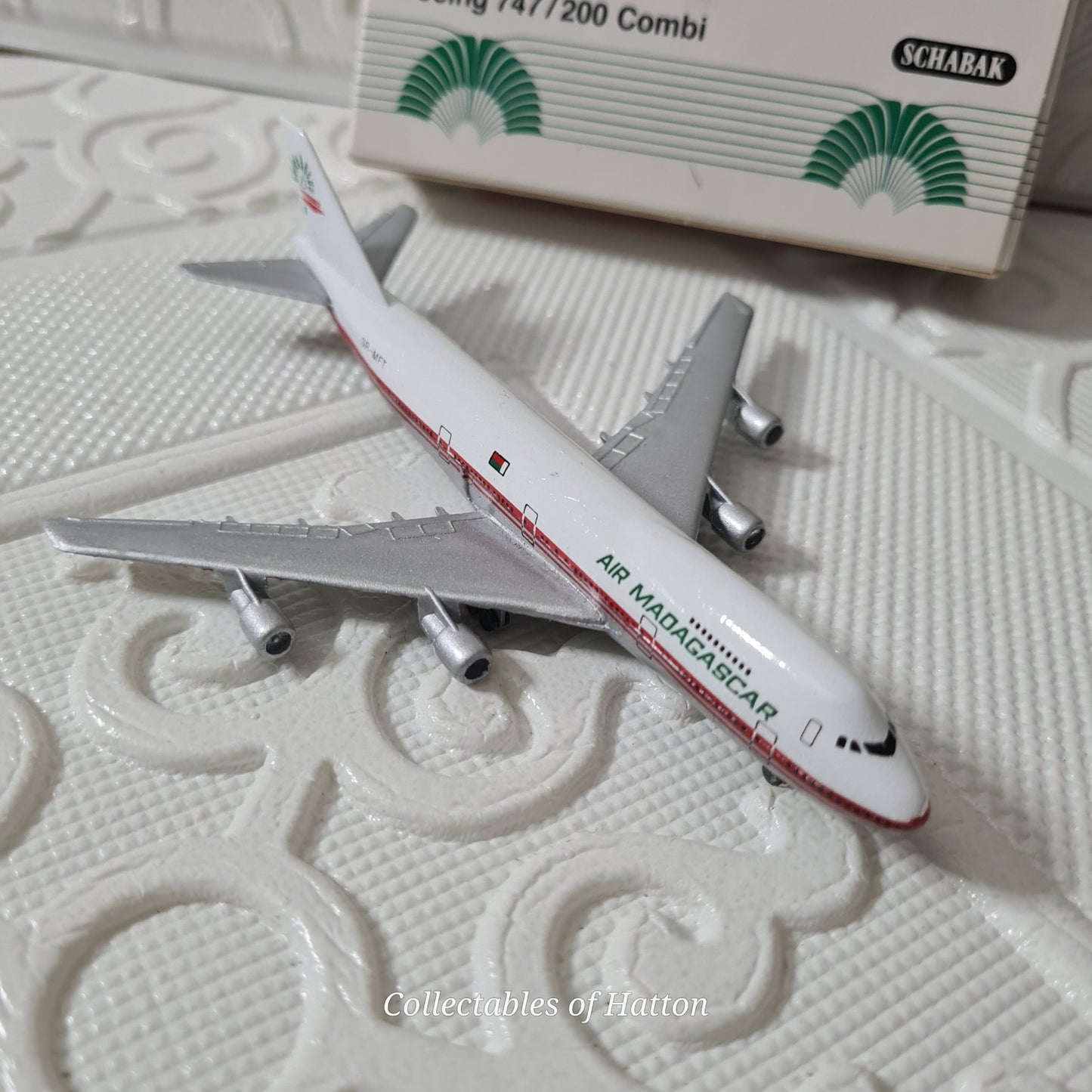 Schabak 1:600 Boeing 747-200 Air Madagascar diecast plane boxed made in Germany Excellent 901/136