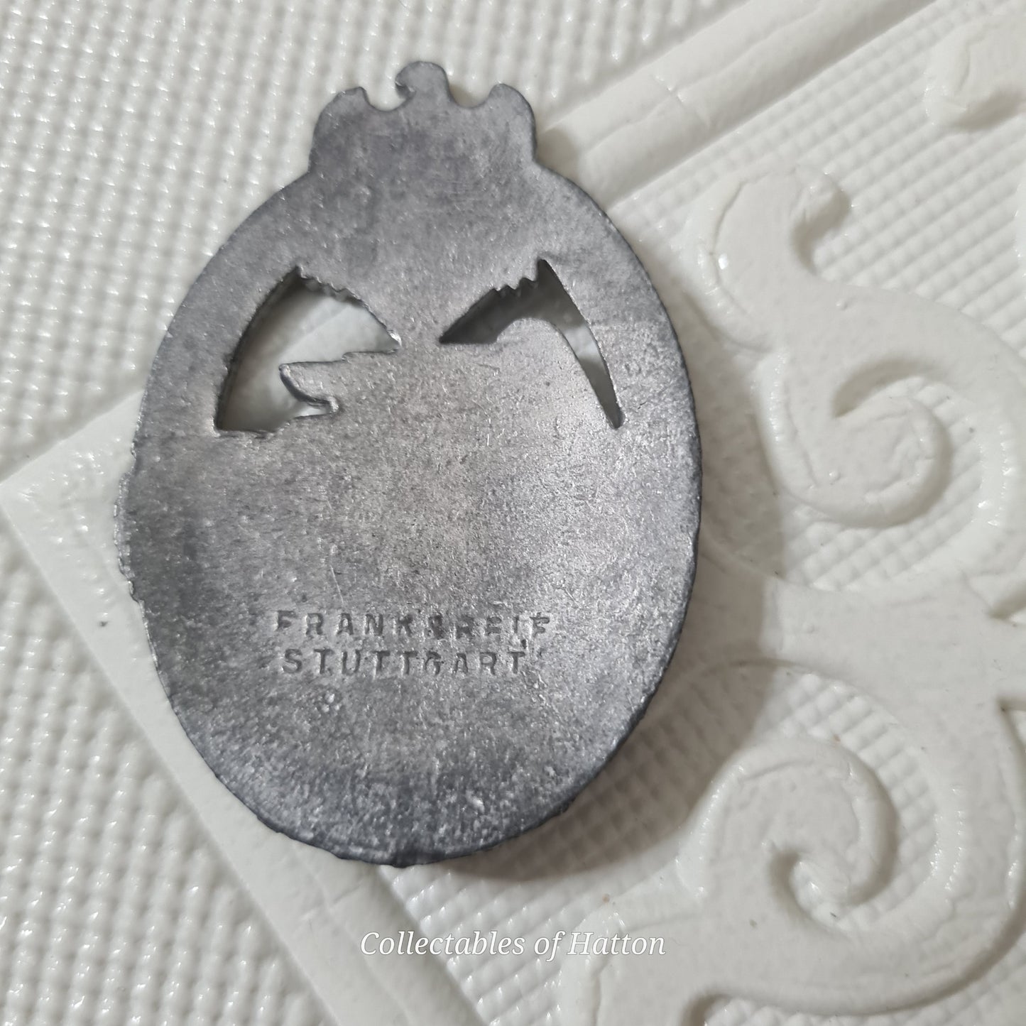 WW2 Panzer assault German Badge stamped Frank & Reif Stuttgart ( no pin) silver colour