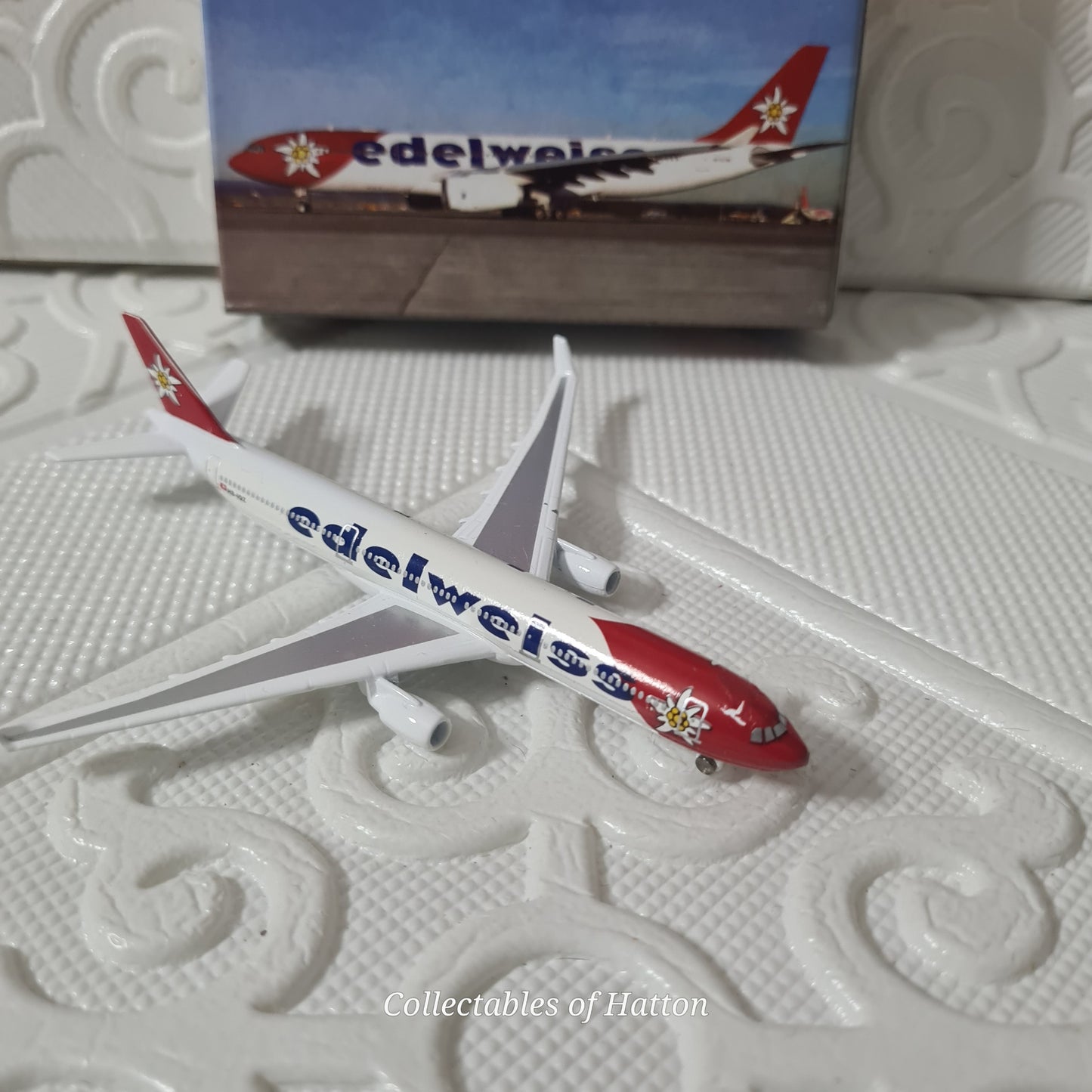 Schabak 1:600 Airbus A 330 Edelweiss diecast plane boxed made in Germany Excellent 954/173