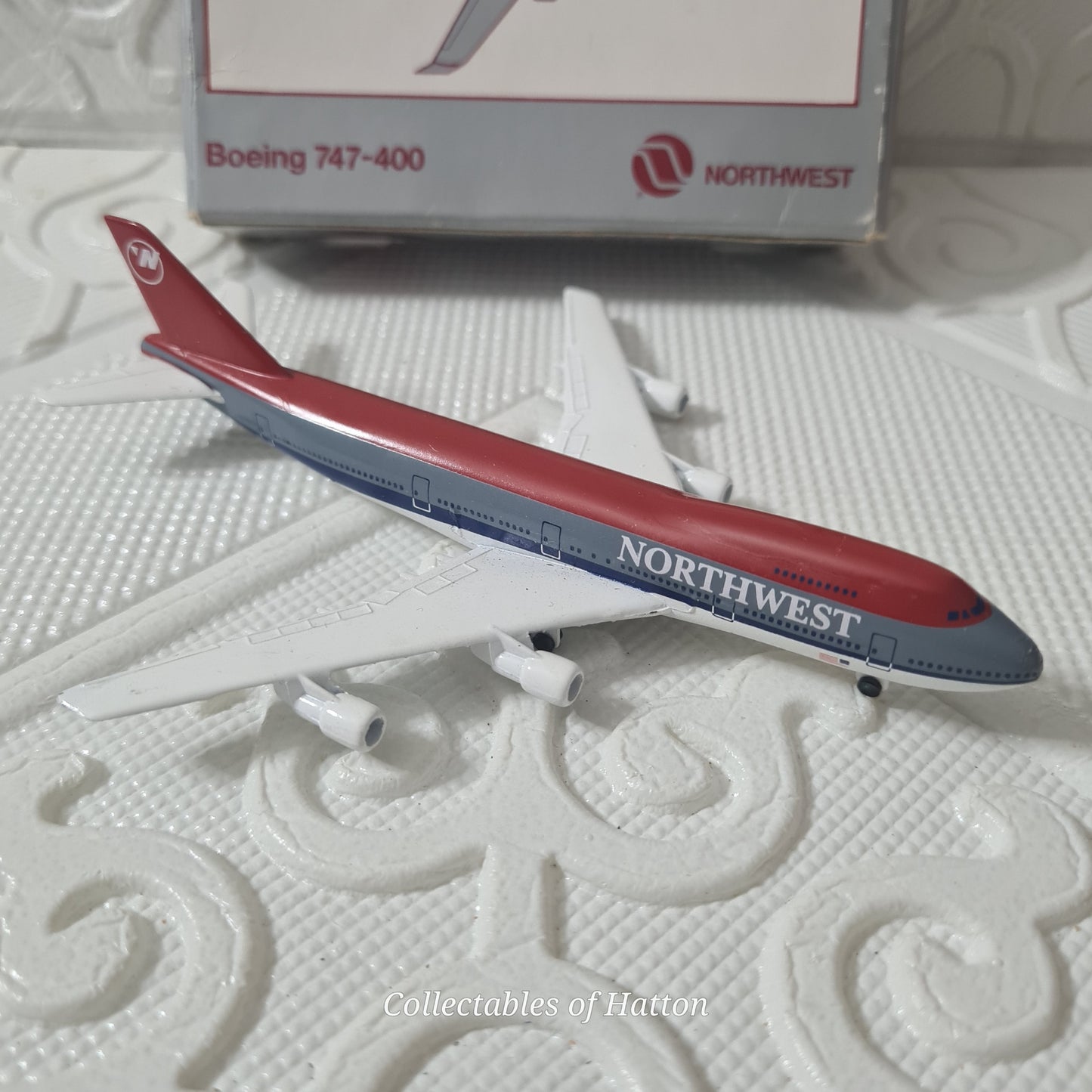 Schabak 1:600 Boeing 747-400 Northwest diecast plane boxed made in Germany boxed 921/37