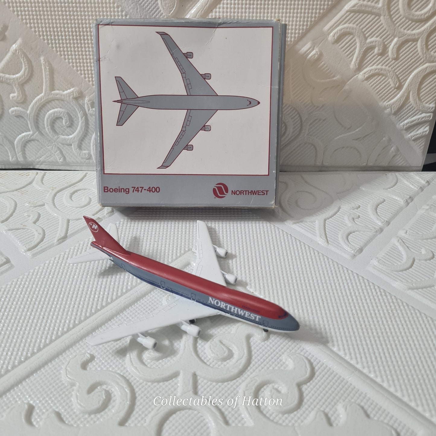 Schabak 1:600 Boeing 747-400 Northwest diecast plane boxed made in Germany boxed 921/37