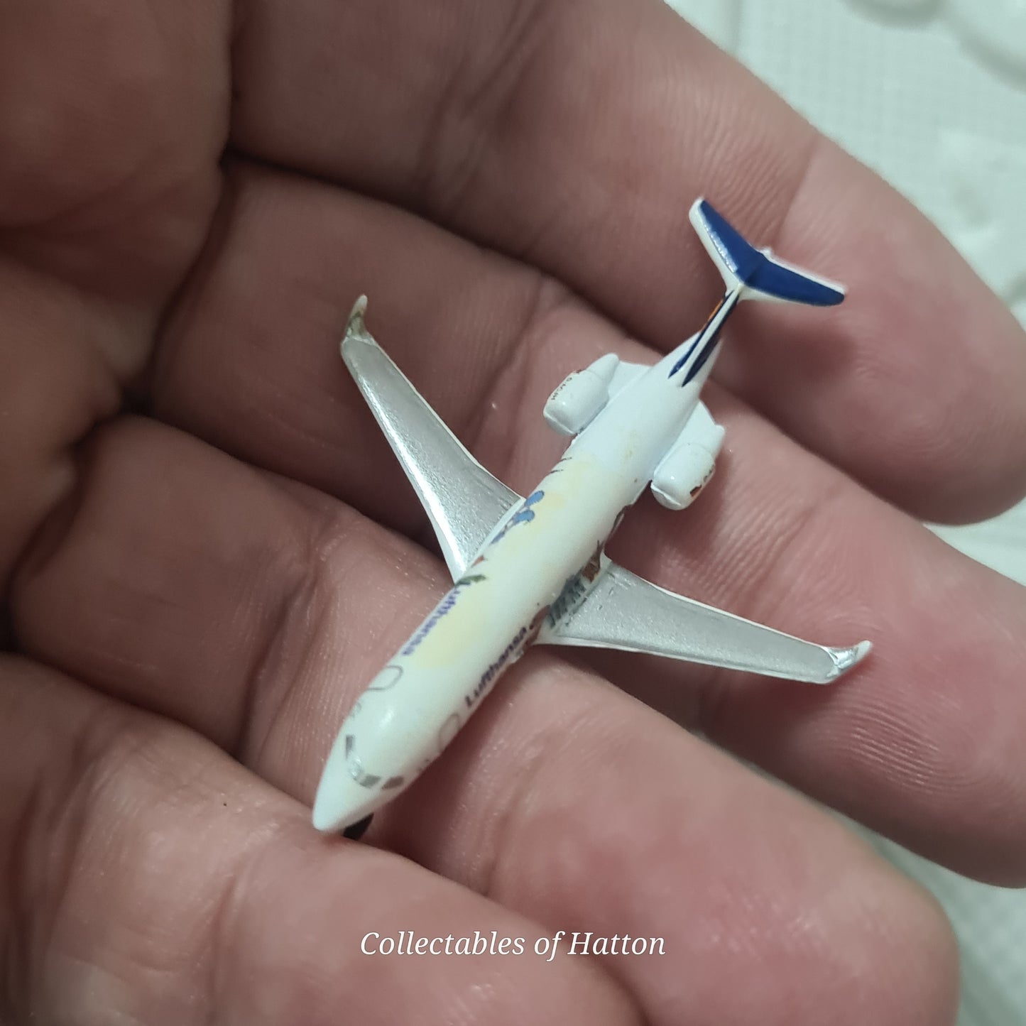 Schabak 1:600 Lufthansa Canadair jet "little Europe" rare boxed Germany made diecast plane