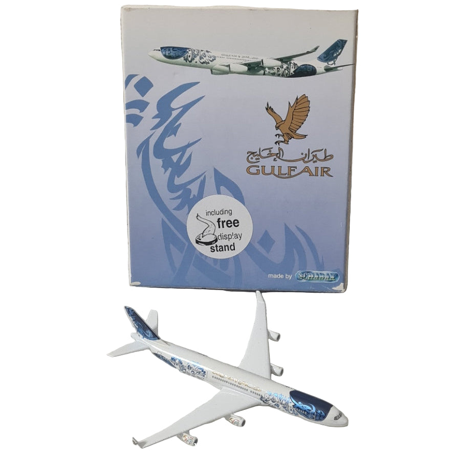 Schabak 1:600 Airbus A-340 Gulf Air Jubilee Germany diecast plane boxed 955/32j