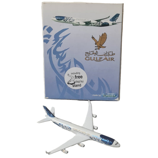 Schabak 1:600 Airbus A-340 Gulf Air Jubilee Germany diecast plane boxed 955/32j