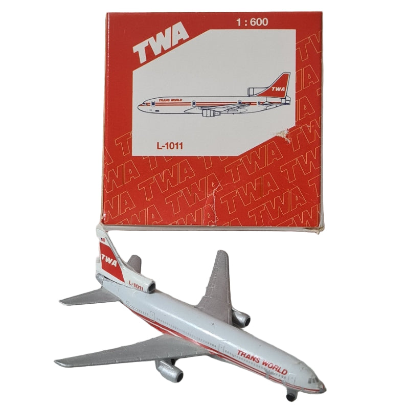 Schabak 1:600 TriStar L-1011 TWA Trans World Germany diecast plane boxed 909/10