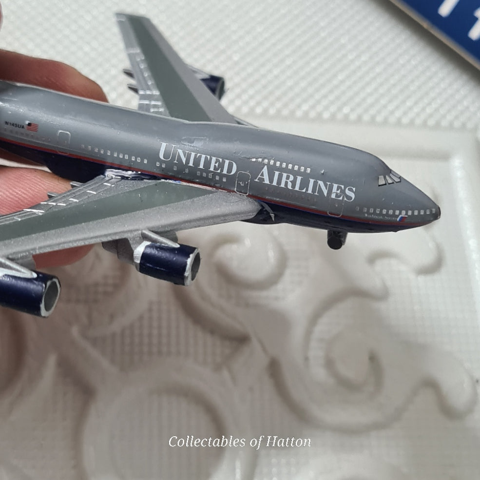 Schabak 1:600 Boeing 747 SP United Airlines Germany diecast plane boxed 919/23